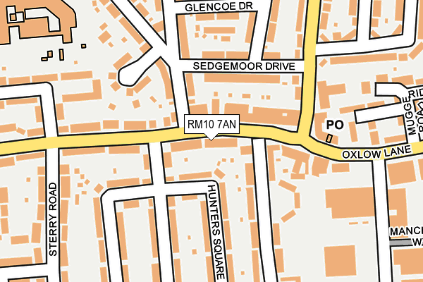 RM10 7AN map - OS OpenMap – Local (Ordnance Survey)