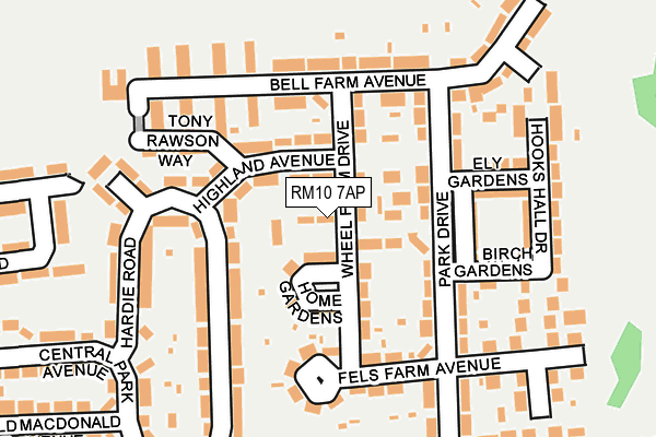 RM10 7AP map - OS OpenMap – Local (Ordnance Survey)