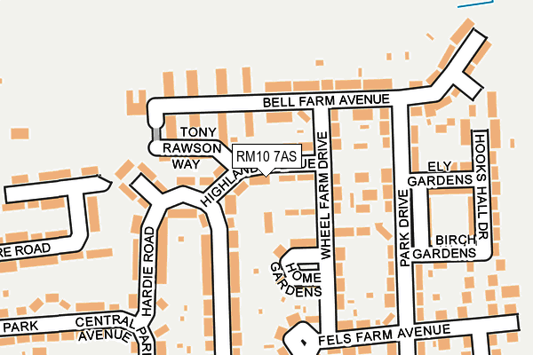 RM10 7AS map - OS OpenMap – Local (Ordnance Survey)
