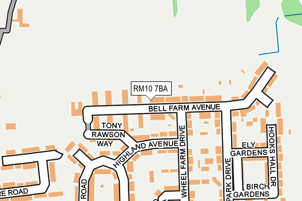 RM10 7BA map - OS OpenMap – Local (Ordnance Survey)