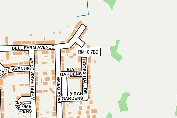 RM10 7BD map - OS OpenMap – Local (Ordnance Survey)