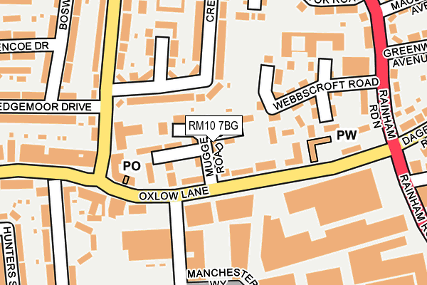 RM10 7BG map - OS OpenMap – Local (Ordnance Survey)
