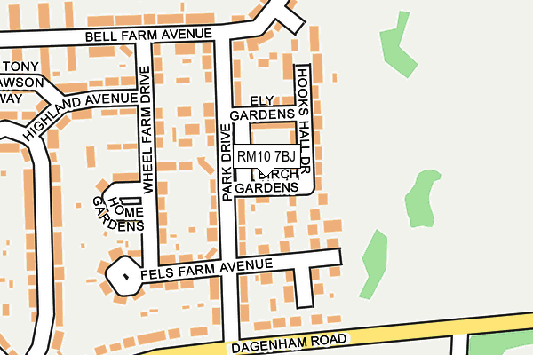 RM10 7BJ map - OS OpenMap – Local (Ordnance Survey)