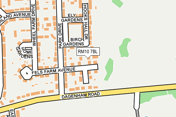 RM10 7BL map - OS OpenMap – Local (Ordnance Survey)