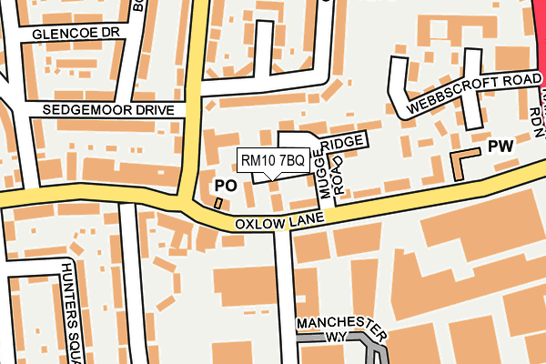 RM10 7BQ map - OS OpenMap – Local (Ordnance Survey)