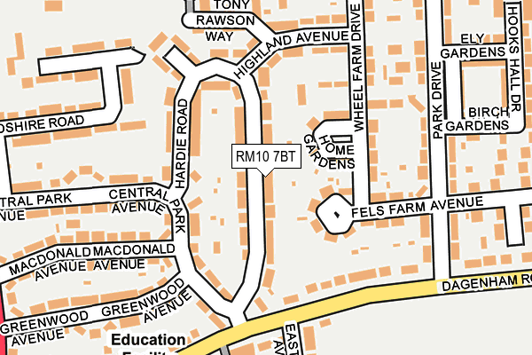 RM10 7BT map - OS OpenMap – Local (Ordnance Survey)