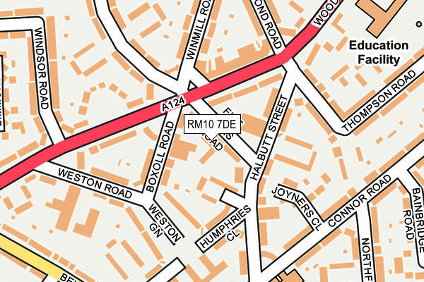 RM10 7DE map - OS OpenMap – Local (Ordnance Survey)