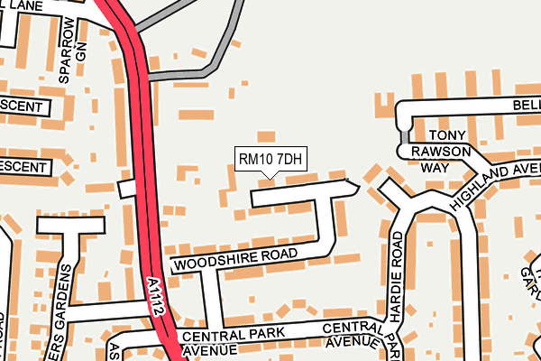 RM10 7DH map - OS OpenMap – Local (Ordnance Survey)