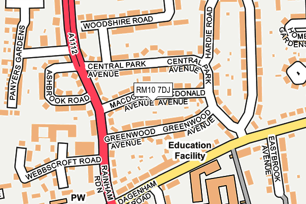 RM10 7DJ map - OS OpenMap – Local (Ordnance Survey)