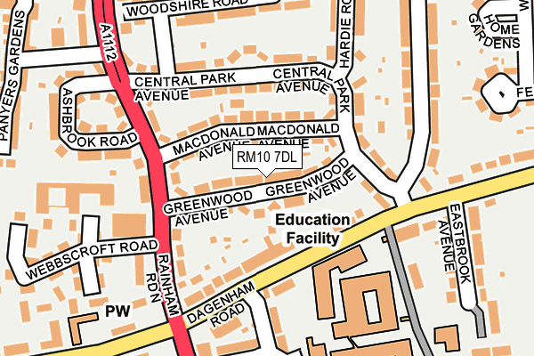 RM10 7DL map - OS OpenMap – Local (Ordnance Survey)