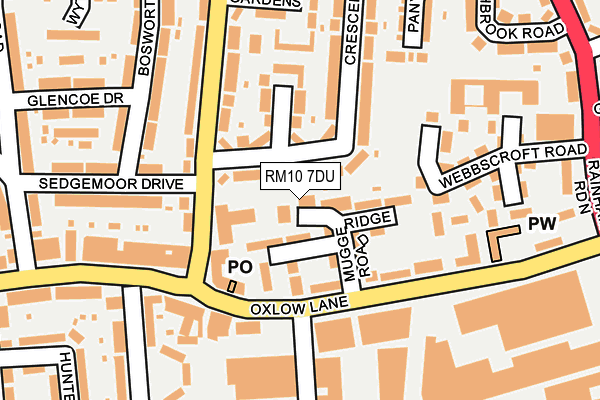 RM10 7DU map - OS OpenMap – Local (Ordnance Survey)
