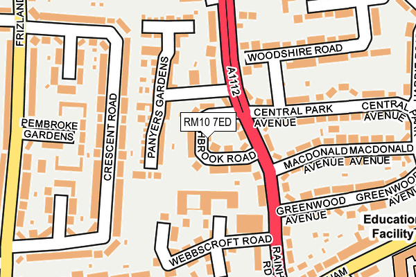 RM10 7ED map - OS OpenMap – Local (Ordnance Survey)