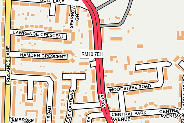 RM10 7EH map - OS OpenMap – Local (Ordnance Survey)