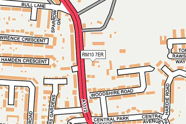 RM10 7ER map - OS OpenMap – Local (Ordnance Survey)