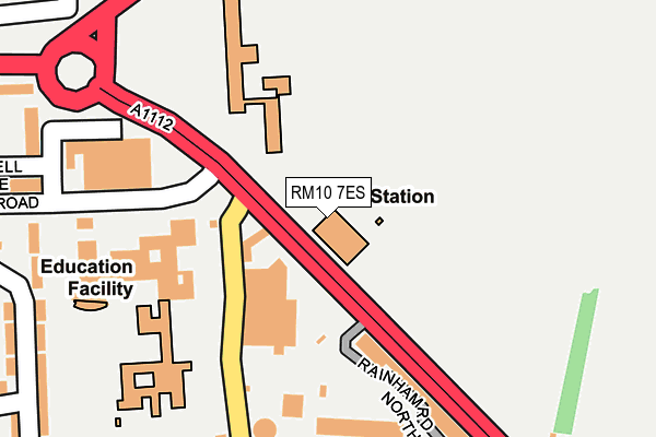RM10 7ES map - OS OpenMap – Local (Ordnance Survey)