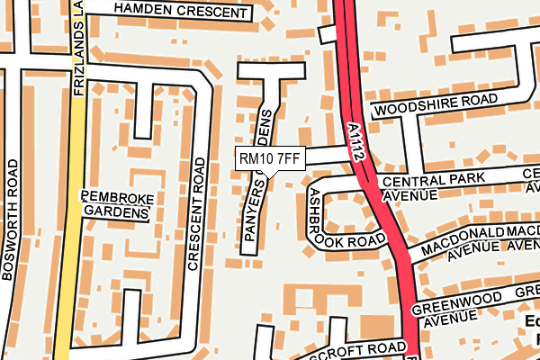 RM10 7FF map - OS OpenMap – Local (Ordnance Survey)