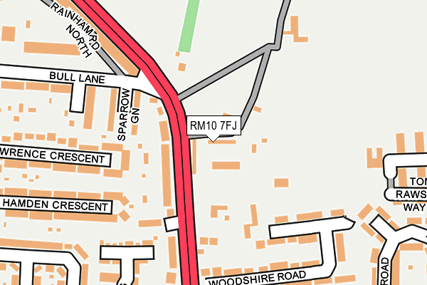 RM10 7FJ map - OS OpenMap – Local (Ordnance Survey)