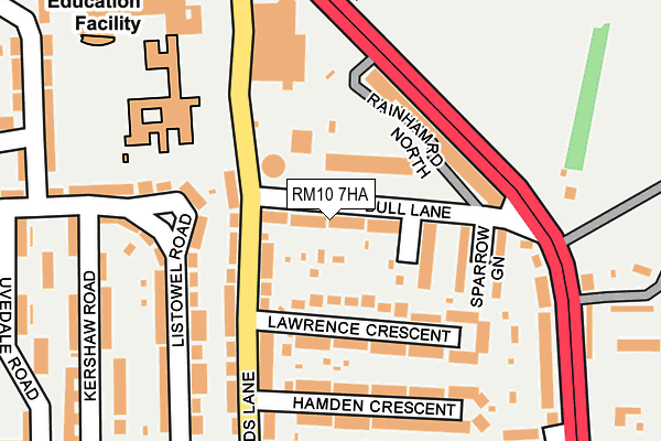 RM10 7HA map - OS OpenMap – Local (Ordnance Survey)