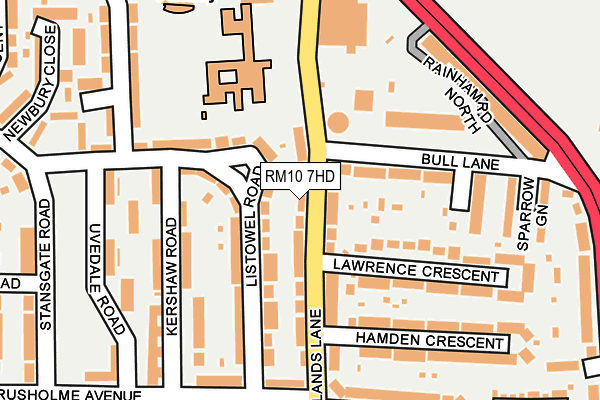 RM10 7HD map - OS OpenMap – Local (Ordnance Survey)