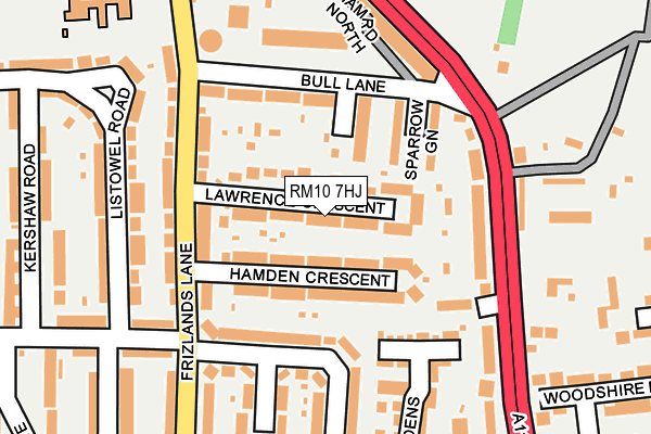 RM10 7HJ map - OS OpenMap – Local (Ordnance Survey)