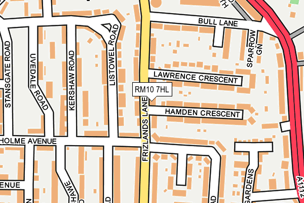 RM10 7HL map - OS OpenMap – Local (Ordnance Survey)