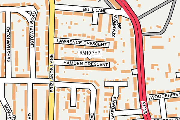 RM10 7HP map - OS OpenMap – Local (Ordnance Survey)