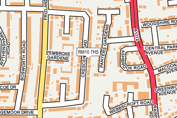 RM10 7HS map - OS OpenMap – Local (Ordnance Survey)