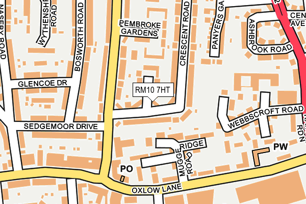 RM10 7HT map - OS OpenMap – Local (Ordnance Survey)