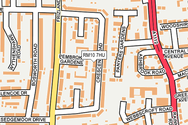 RM10 7HU map - OS OpenMap – Local (Ordnance Survey)