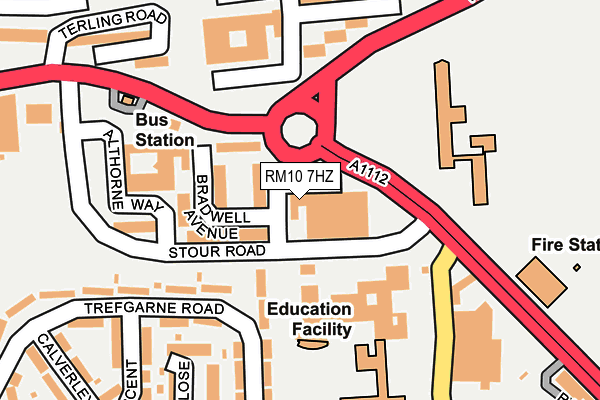 RM10 7HZ map - OS OpenMap – Local (Ordnance Survey)
