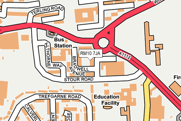 RM10 7JA map - OS OpenMap – Local (Ordnance Survey)