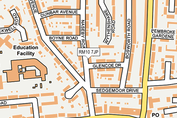 RM10 7JP map - OS OpenMap – Local (Ordnance Survey)