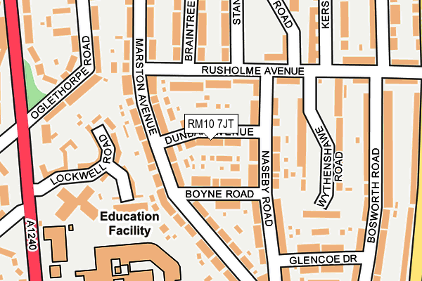 RM10 7JT map - OS OpenMap – Local (Ordnance Survey)