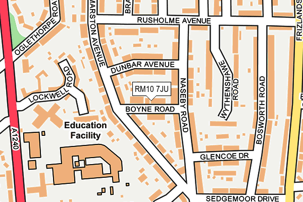 RM10 7JU map - OS OpenMap – Local (Ordnance Survey)