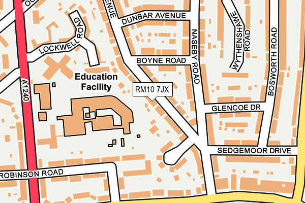 RM10 7JX map - OS OpenMap – Local (Ordnance Survey)