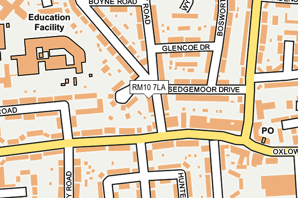 RM10 7LA map - OS OpenMap – Local (Ordnance Survey)