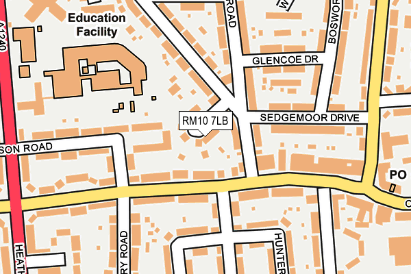 RM10 7LB map - OS OpenMap – Local (Ordnance Survey)