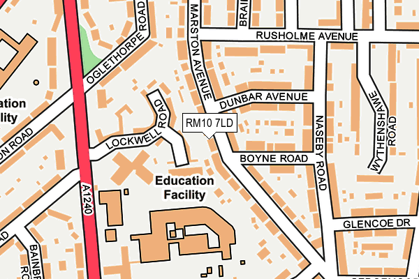 RM10 7LD map - OS OpenMap – Local (Ordnance Survey)
