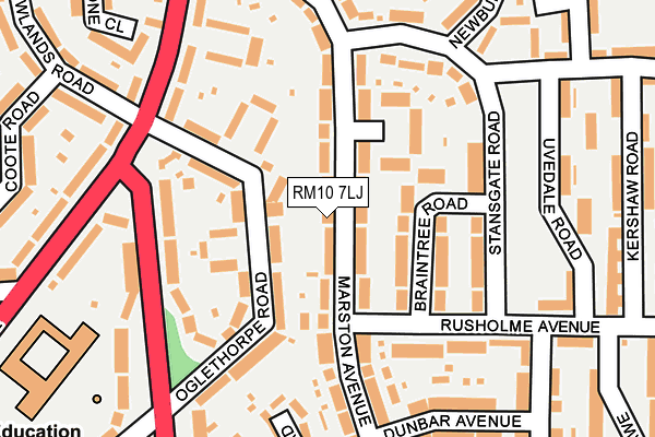 RM10 7LJ map - OS OpenMap – Local (Ordnance Survey)