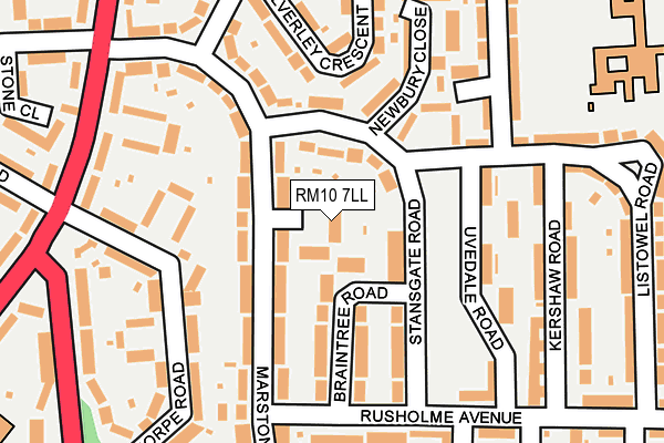 RM10 7LL map - OS OpenMap – Local (Ordnance Survey)