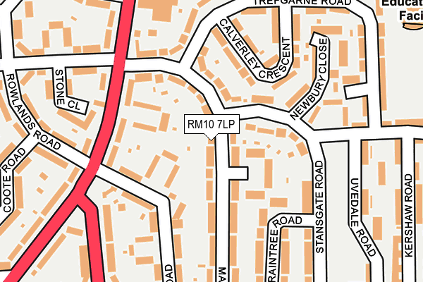 RM10 7LP map - OS OpenMap – Local (Ordnance Survey)