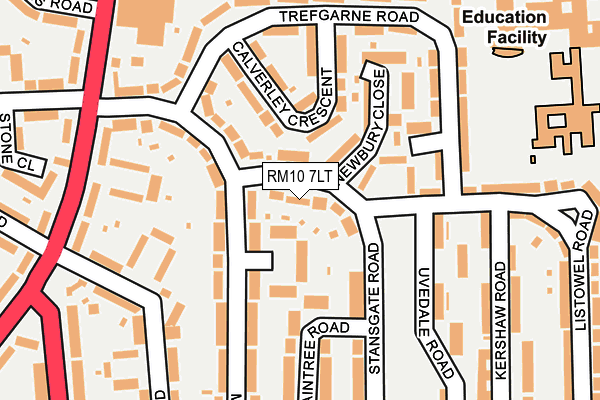 RM10 7LT map - OS OpenMap – Local (Ordnance Survey)