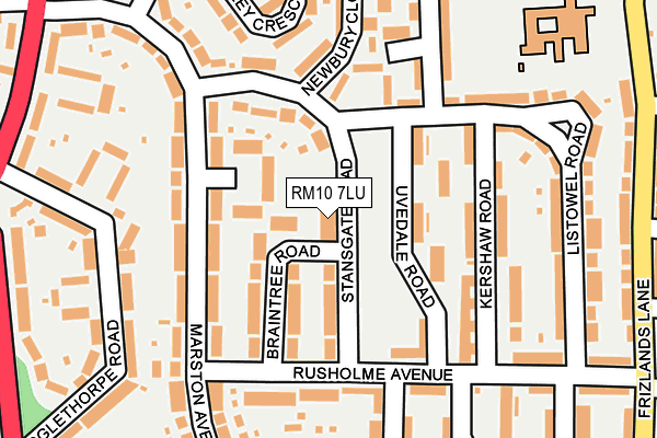 RM10 7LU map - OS OpenMap – Local (Ordnance Survey)