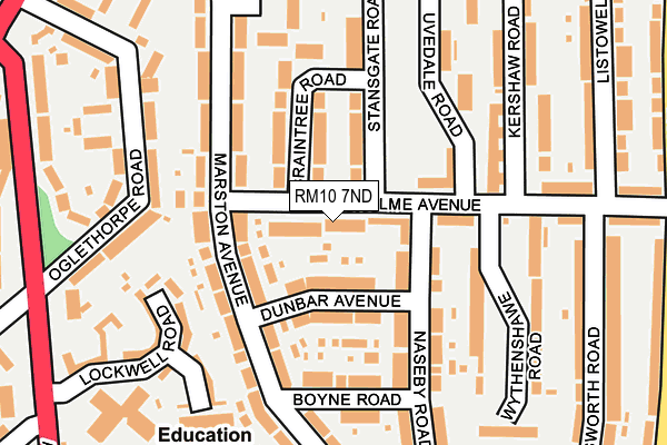 RM10 7ND map - OS OpenMap – Local (Ordnance Survey)