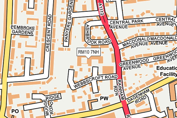 RM10 7NH map - OS OpenMap – Local (Ordnance Survey)