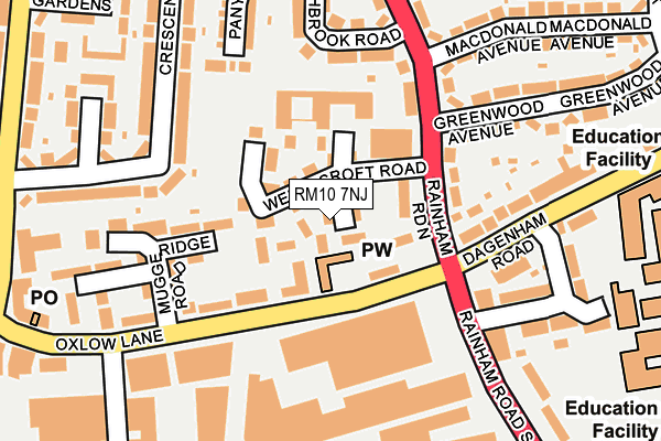 RM10 7NJ map - OS OpenMap – Local (Ordnance Survey)