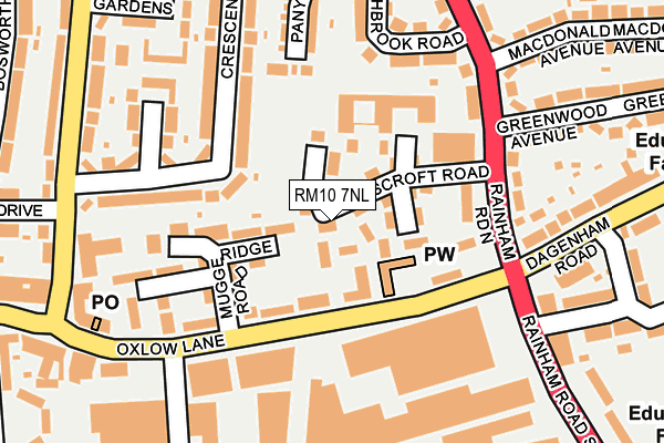 RM10 7NL map - OS OpenMap – Local (Ordnance Survey)