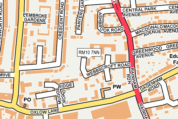 RM10 7NN map - OS OpenMap – Local (Ordnance Survey)