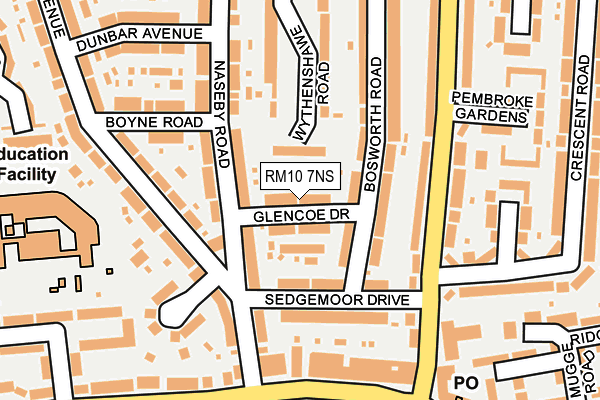 RM10 7NS map - OS OpenMap – Local (Ordnance Survey)