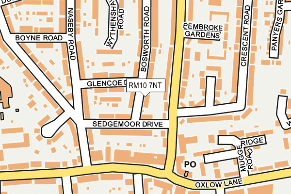 RM10 7NT map - OS OpenMap – Local (Ordnance Survey)